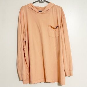 Southern Proper Peach Hooded Cotton Long Sleeve Shirt